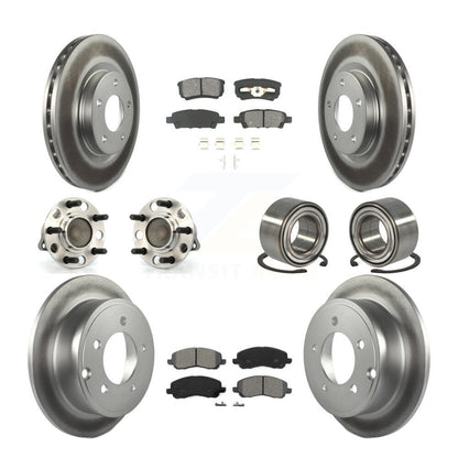 Hub Bearing Coat Brake Rotor Pads Front Rear Kit (10Pc) For Jeep Patriot Compass