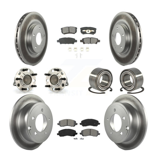 Hub Bearing Coat Brake Rotor Pads Front Rear Kit (10Pc) For Jeep Patriot Compass