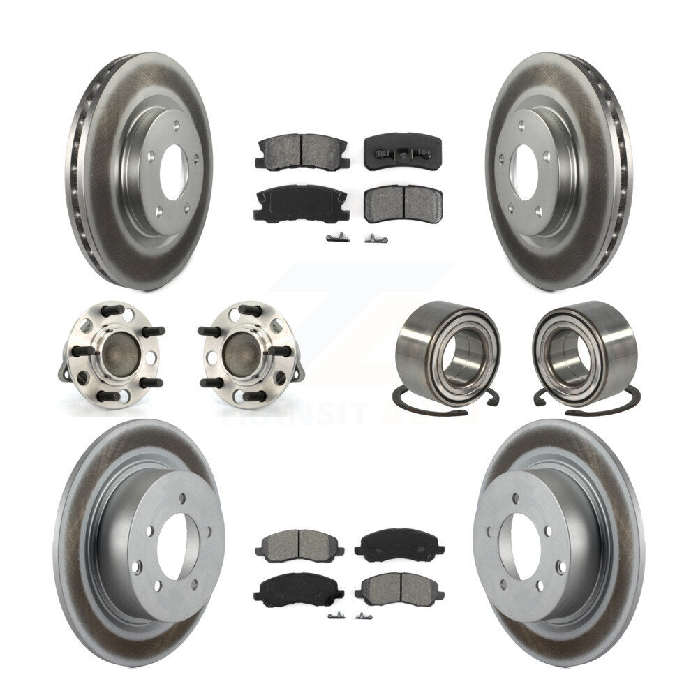 Hub Bearing Coat Brake Rotor Pads Front Rear Kit (10Pc) For Jeep Patriot Compass