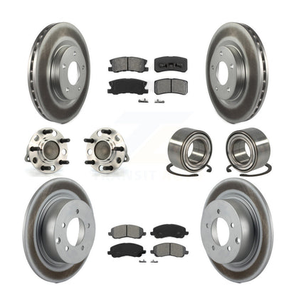 Hub Bearing Coat Brake Rotor Pads Front Rear Kit (10Pc) For Jeep Patriot Compass