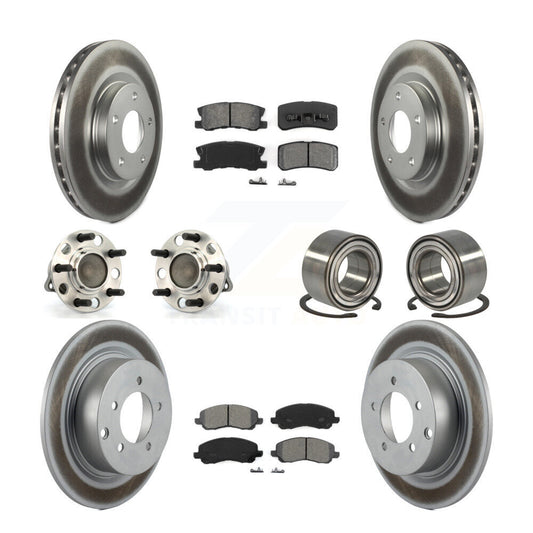 Hub Bearing Coat Brake Rotor Pads Front Rear Kit (10Pc) For Jeep Patriot Compass