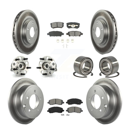 Hub Bearing Coat Brake Rotor Pads Front Rear Kit (10Pc) For Jeep Patriot Compass