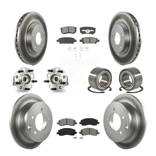 Hub Bearing Coat Brake Rotor Pads Front Rear Kit (10Pc) For Jeep Patriot Compass