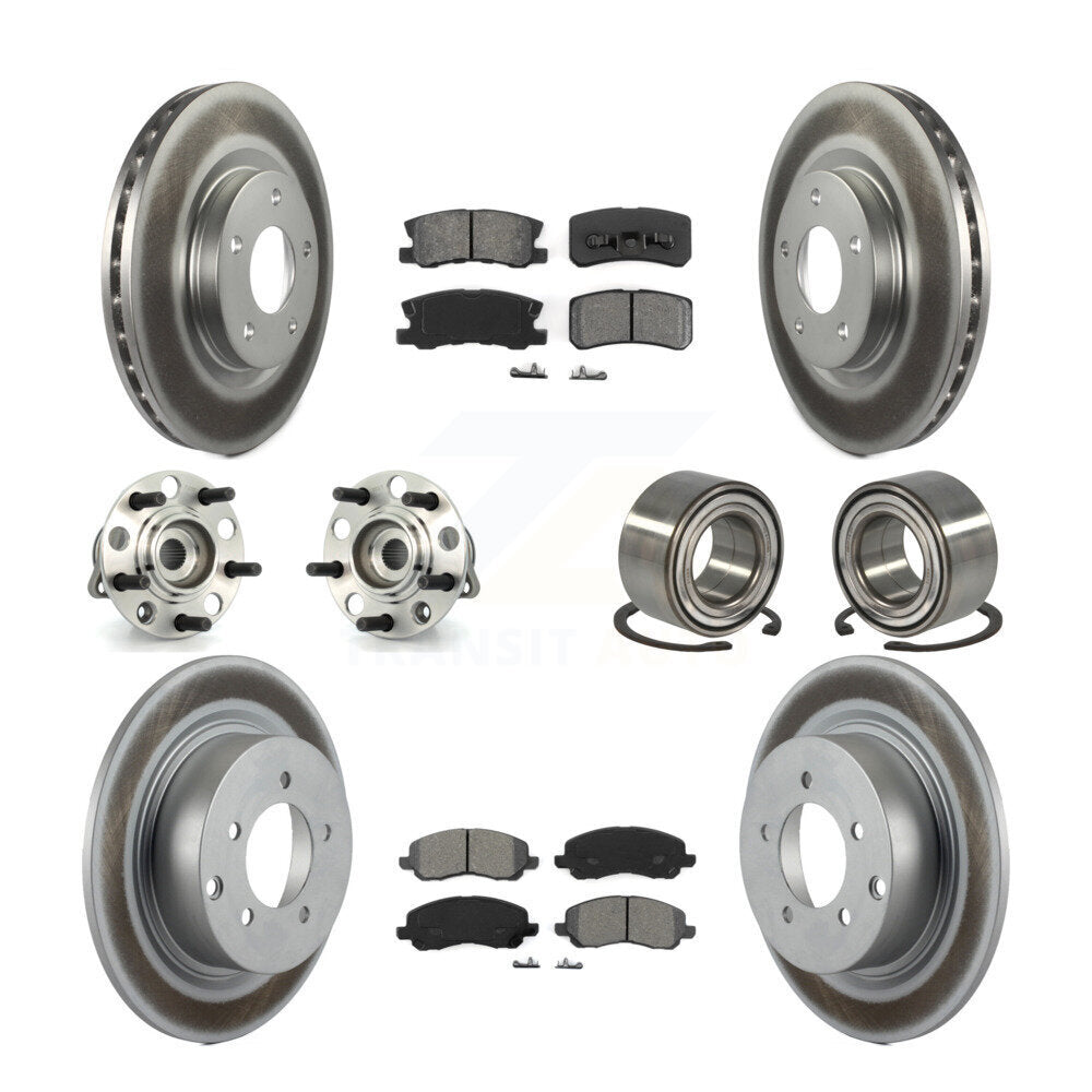 Hub Bearing Coat Brake Rotor Pads Front Rear Kit (10Pc) For Jeep Patriot Compass