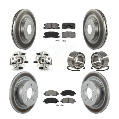Hub Bearing Coat Brake Rotor Pads Front Rear Kit (10Pc) For Jeep Patriot Compass