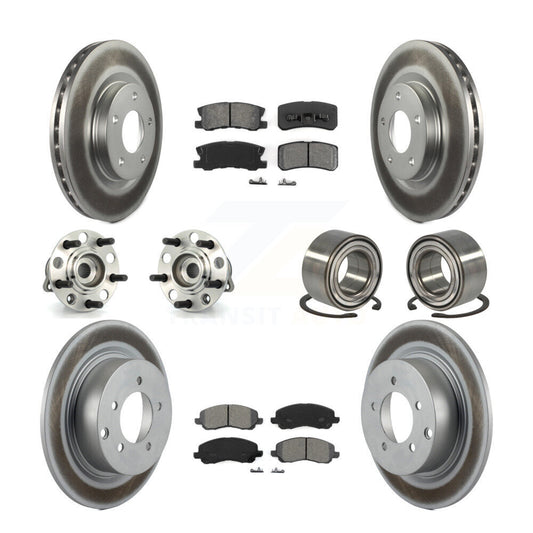 Hub Bearing Coat Brake Rotor Pads Front Rear Kit (10Pc) For Jeep Patriot Compass