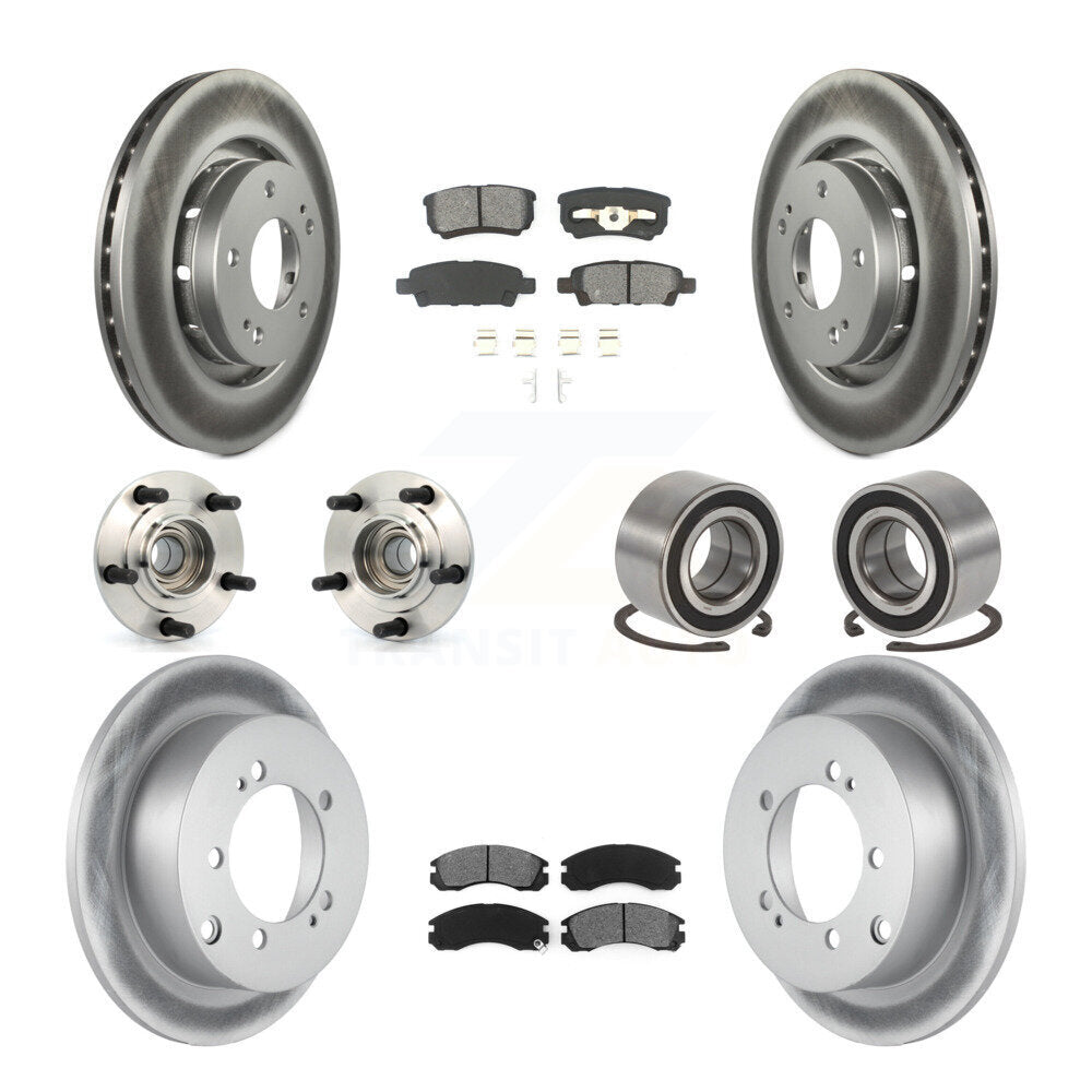Hub Bearing Coat Brake Rotor Pads Front Rear Kit (10Pc) For Mitsubishi Outlander