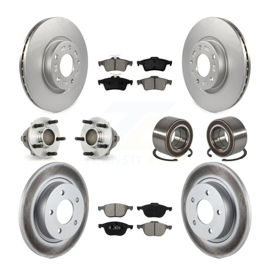 Hub Bearing Coated Disc Brake Rotor Pads Front Rear Kit (10Pc) For Mazda 3 Sport