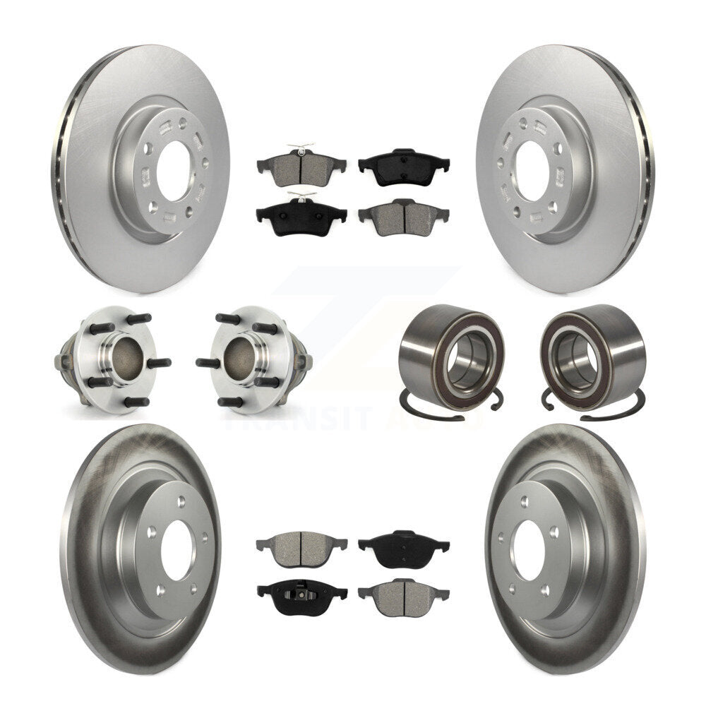 Hub Bearings Coated Disc Brake Rotors And Pads Front Rear Kit (10Pc) For Mazda 5