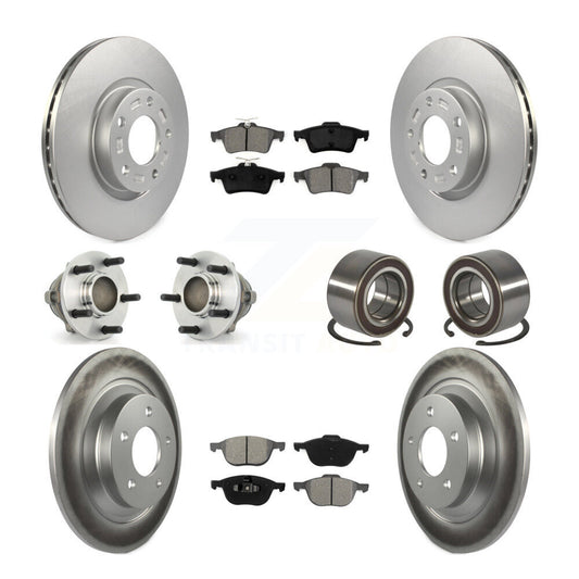 Hub Bearings Coated Disc Brake Rotors And Pads Front Rear Kit (10Pc) For Mazda 5