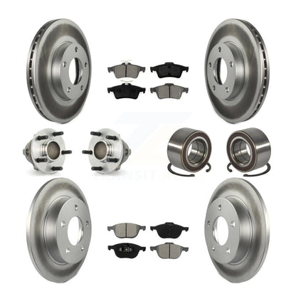 Hub Bearing Coated Disc Brake Rotor Pads Front Rear Kit (10Pc) For Mazda 3 Sport