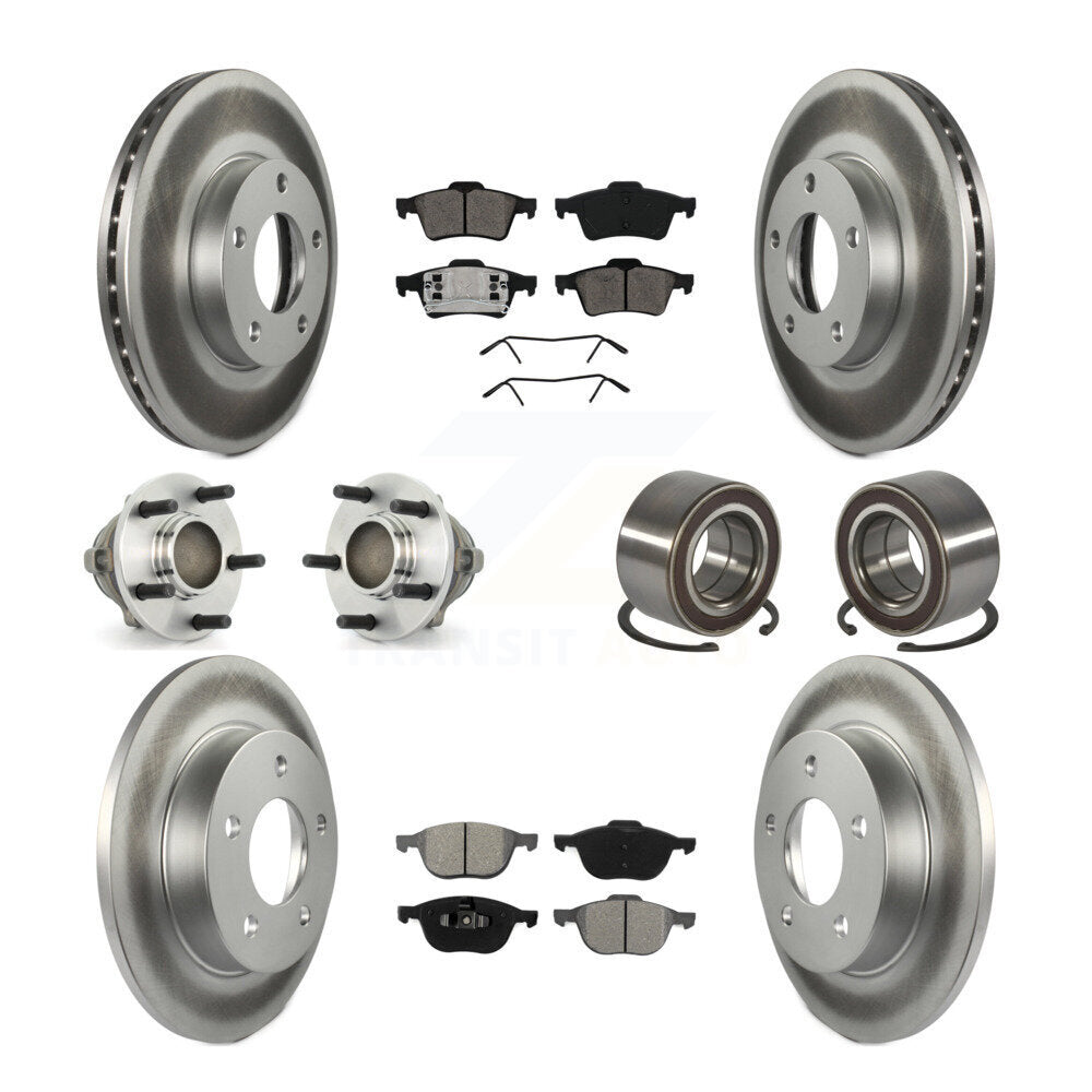 Hub Bearing Coat Brake Rotor Pad Front Rear Kit (10Pc) For Mazda 3 From 01 05