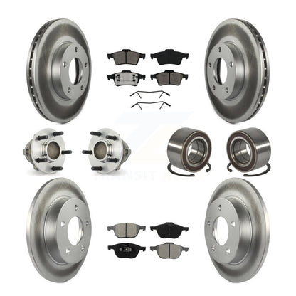 Hub Bearing Coat Brake Rotor Pad Front Rear Kit (10Pc) For Mazda 3 From 01 05
