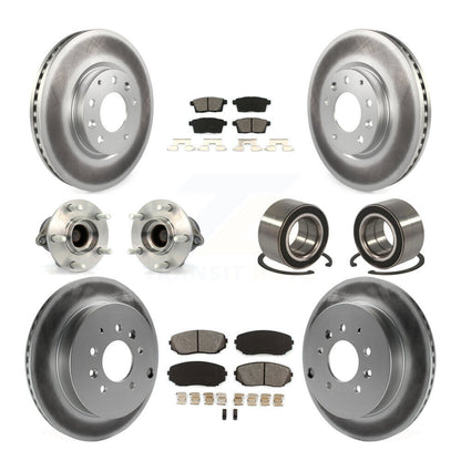 Hub Bearing Coat Brake Rotor Pads Front Rear Kit (10Pc) For 07-12 Mazda CX-7 FWD