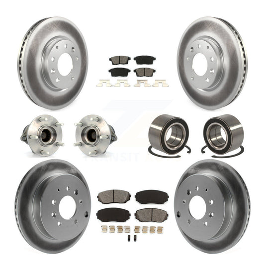 Hub Bearing Coat Brake Rotor Pads Front Rear Kit (10Pc) For 07-12 Mazda CX-7 FWD