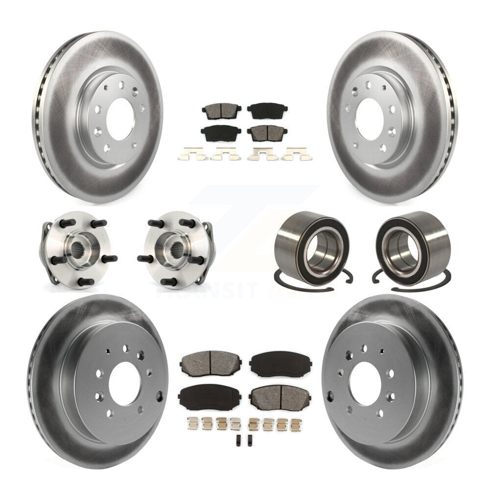 Hub Bearing Coat Brake Rotor Pads Front Rear Kit (10Pc) For 07-12 Mazda CX-7 AWD