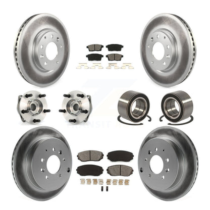 Hub Bearing Coat Brake Rotor Pads Front Rear Kit (10Pc) For 07-12 Mazda CX-7 AWD