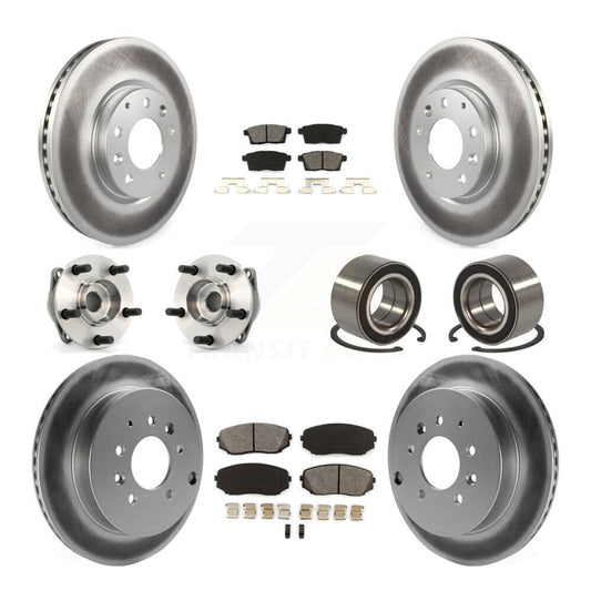 Hub Bearing Coat Brake Rotor Pads Front Rear Kit (10Pc) For 07-12 Mazda CX-7 AWD