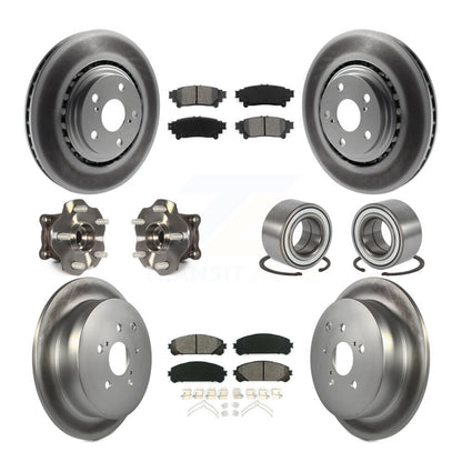 Hub Bearing Coated Brake Rotor & Pad Front Rear Kit (10Pc) For Toyota Highlander