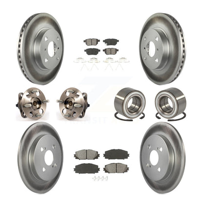Hub Bearing Coated Disc Brake Rotor & Pad Front Rear Kit (10Pc) For Toyota Yaris