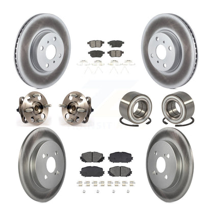 Hub Bearing Coated Disc Brake Rotor & Pad Front Rear Kit (10Pc) For Toyota Yaris
