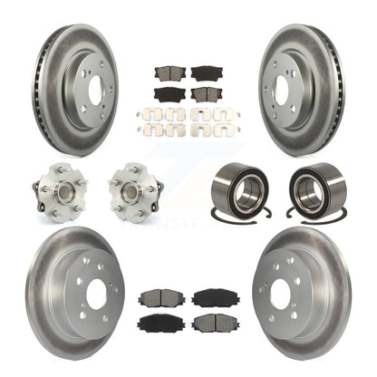 Hub Bearing Coated Brake Rotor & Pad Front Rear Kit (10Pc) For 2010 Lexus HS250h