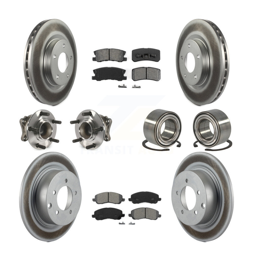 Hub Bearing Coat Brake Rotor Pads Front Rear Kit (10Pc) For Mitsubishi Outlander