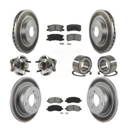 Hub Bearing Coat Brake Rotor Pads Front Rear Kit (10Pc) For Mitsubishi Outlander