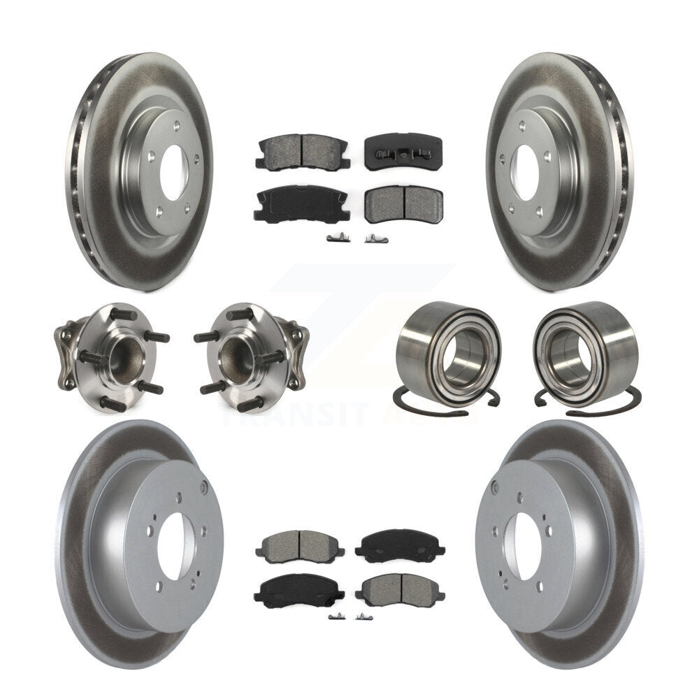 Hub Bearing Coat Brake Rotor Pads Front Rear Kit (10Pc) For Mitsubishi Outlander