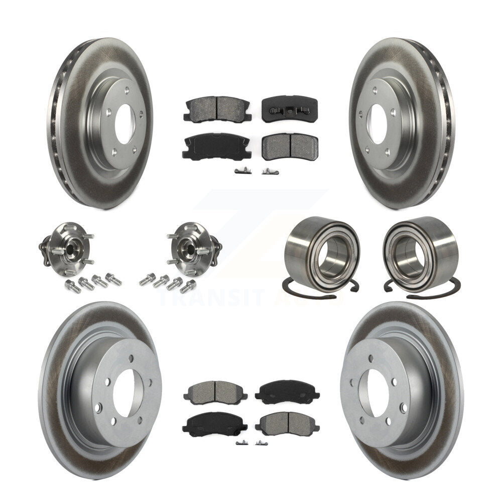 Hub Bearing Coat Brake Rotor Pads Front Rear Kit (10Pc) For Mitsubishi Outlander