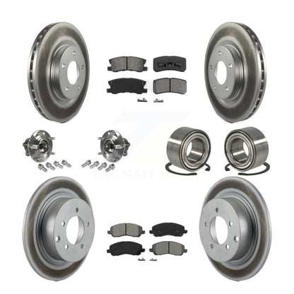 Hub Bearing Coat Brake Rotor Pads Front Rear Kit (10Pc) For Mitsubishi Outlander