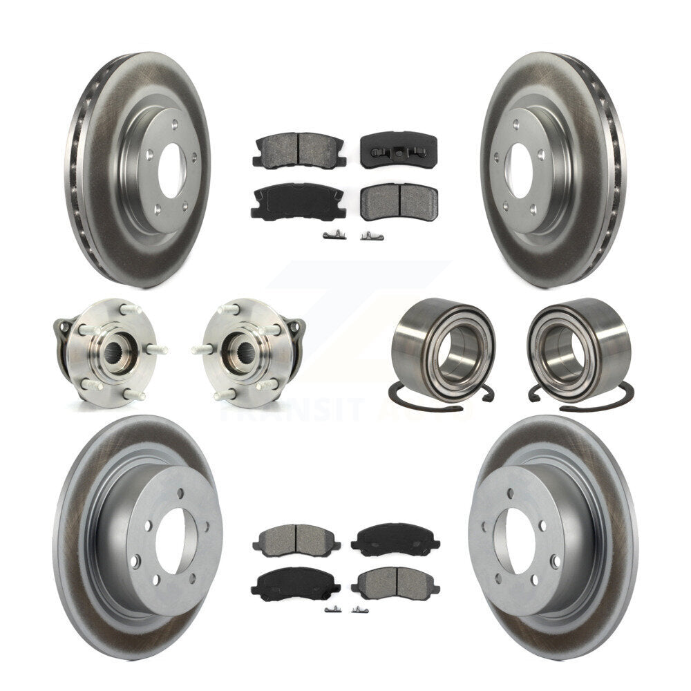 Hub Bearing Coat Brake Rotor Pads Front Rear Kit (10Pc) For Mitsubishi Outlander