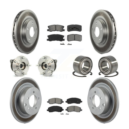 Hub Bearing Coat Brake Rotor Pads Front Rear Kit (10Pc) For Mitsubishi Outlander