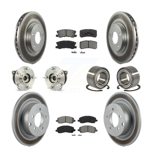 Hub Bearing Coat Brake Rotor Pads Front Rear Kit (10Pc) For Mitsubishi Outlander