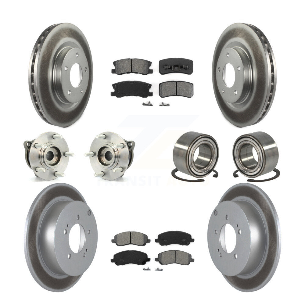 Hub Bearing Coat Brake Rotor Pads Front Rear Kit (10Pc) For Mitsubishi Outlander