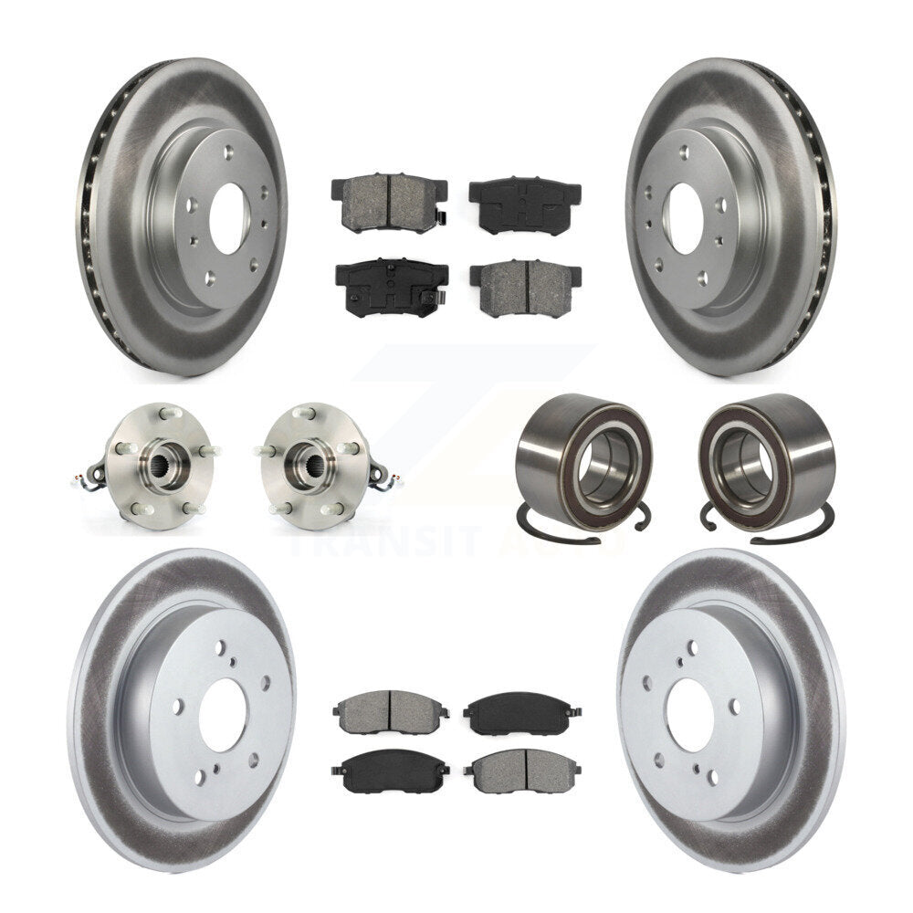 Hub Bearing Coat Brake Rotor Pads Front Rear Kit (10Pc) For 07-13 Suzuki SX4 AWD