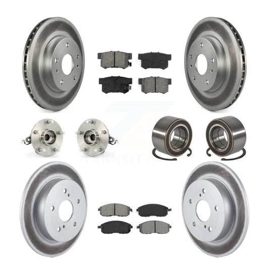 Hub Bearing Coat Brake Rotor Pads Front Rear Kit (10Pc) For 07-13 Suzuki SX4 AWD