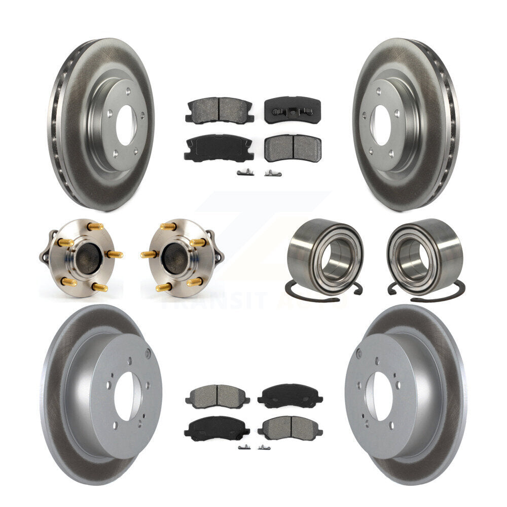 Hub Bearing Coat Brake Rotor Pads Front Rear Kit (10Pc) For Mitsubishi Outlander