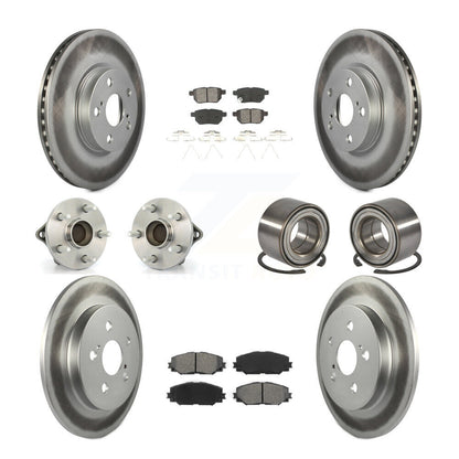 Hub Bearing Coat Brake Rotor Pad Front Rear Kit (10Pc) For Toyota Corolla Matrix