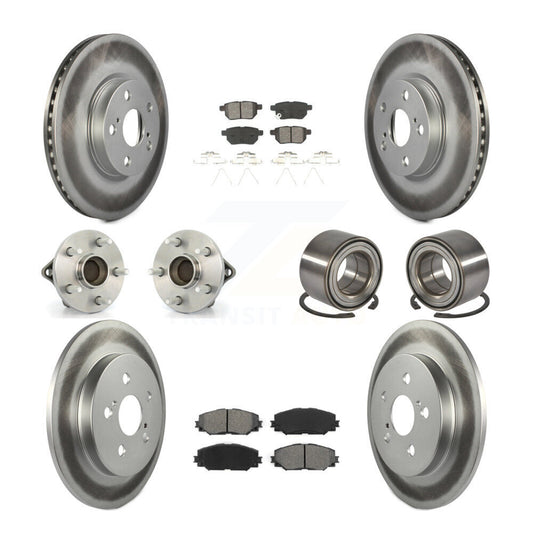 Hub Bearing Coat Brake Rotor Pad Front Rear Kit (10Pc) For Toyota Corolla Matrix