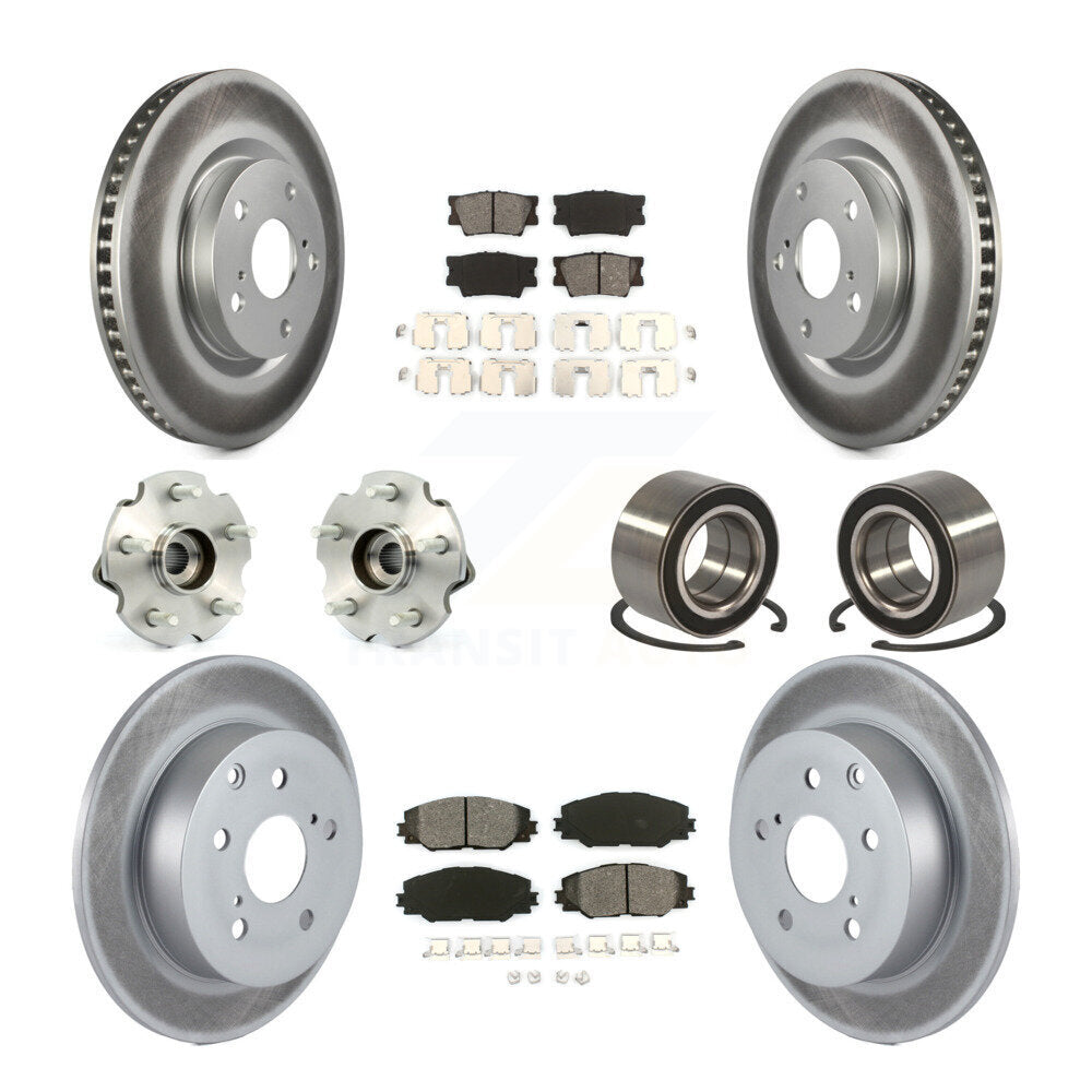 Hub Bearing Coat Brake Rotor Pad Front Rear Kit (10Pc) For Toyota Matrix Pontiac