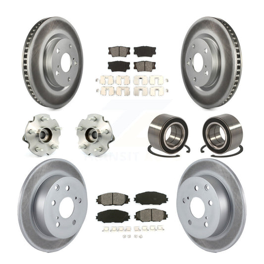 Hub Bearing Coat Brake Rotor Pad Front Rear Kit (10Pc) For Toyota Matrix Pontiac