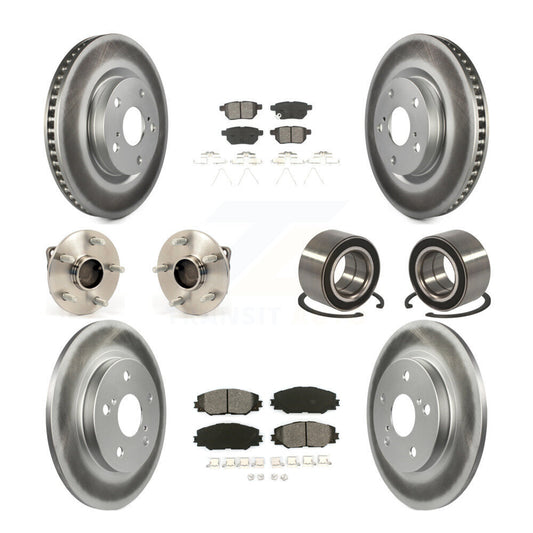 Hub Bearing Coated Disc Brake Rotor Pads Front Rear Kit (10Pc) For Toyota Matrix