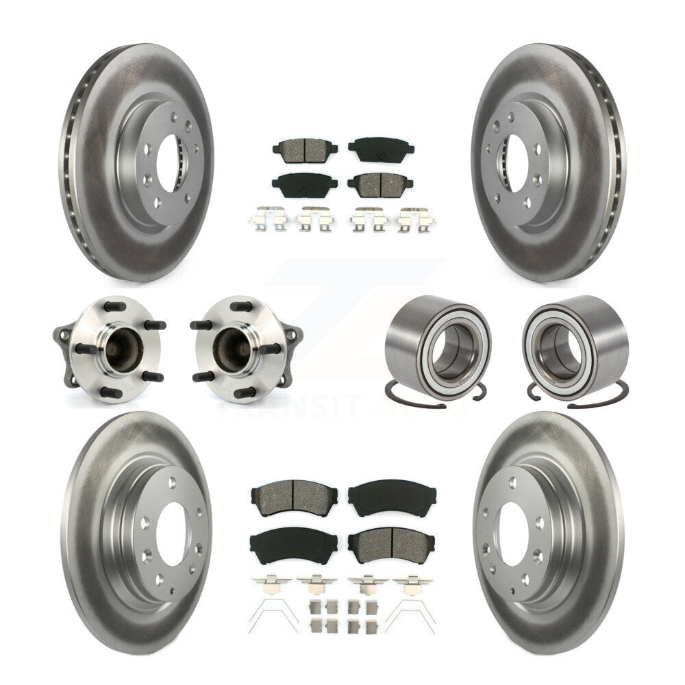 Hub Bearing Coated Brake Rotor Pads Front Rear Kit (10Pc) For 09-13 Mazda 6 3.7L