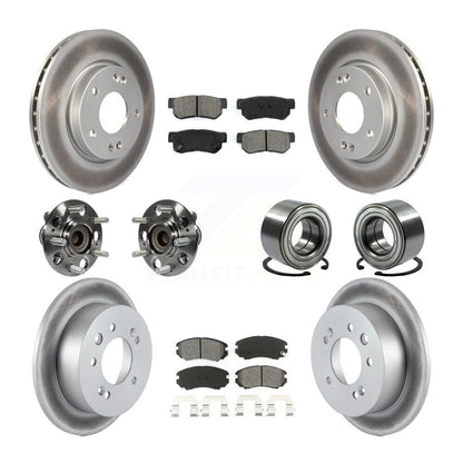Hub Bearing Coated Brake Rotor And Pad Front Rear Kit (10Pc) For Hyundai Elantra
