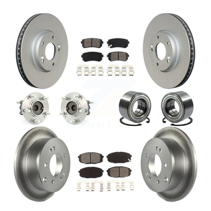 Hub Bearing Coat Brake Rotor Pad Front Rear Kit (10Pc) For Kia Forte Koup Forte5