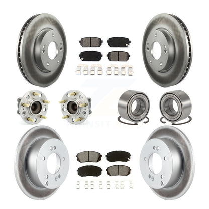 Hub Bearing Coated Brake Rotor Pad Front Rear Kit (10Pc) For 2010-2012 Kia Rondo