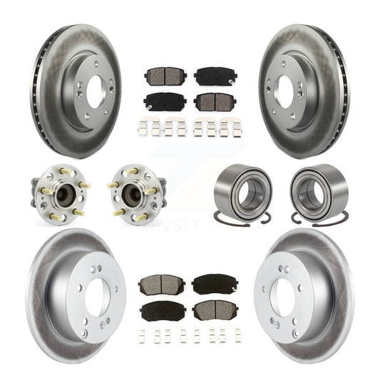 Hub Bearing Coated Brake Rotor Pad Front Rear Kit (10Pc) For 2010-2012 Kia Rondo