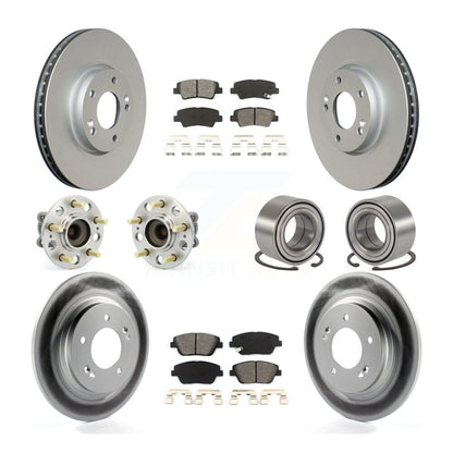 Hub Bearing Coat Brake Rotor Pad Front Rear Kit (10Pc) For 13-15 Kia Optima 2.4L