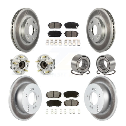 Hub Bearing Coated Brake Rotor Pad Front Rear Kit (10Pc) For 2008-2009 Kia Rondo